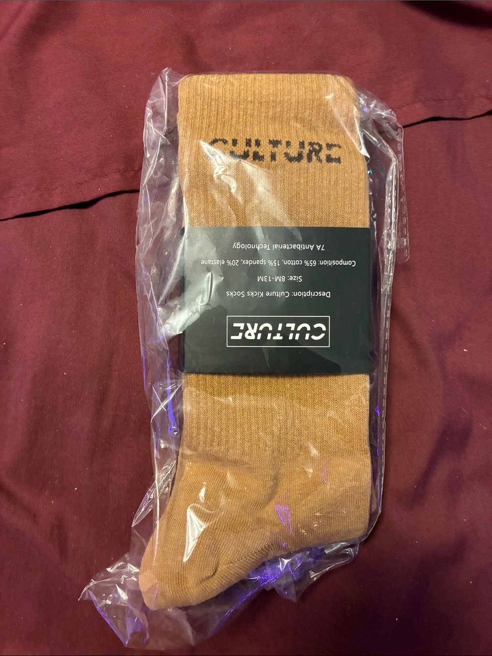 CULTURE Men’s Tan Crew Socks — Ribbed Comfort